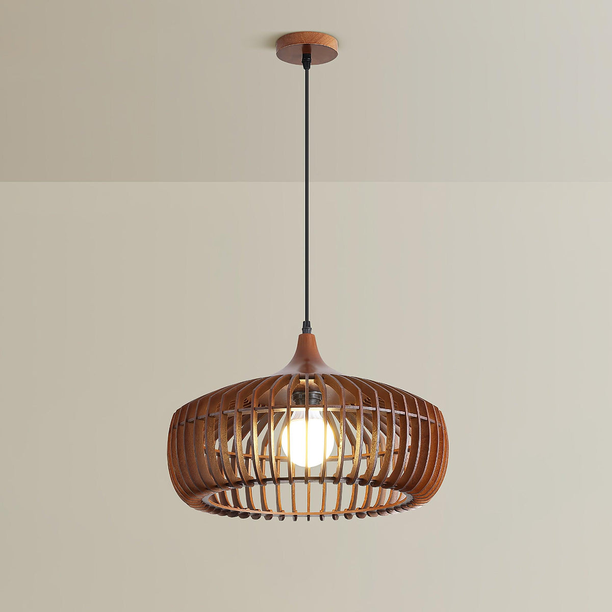 Vesva Bois Rétro Pendentif Lampe - Neutralighting
