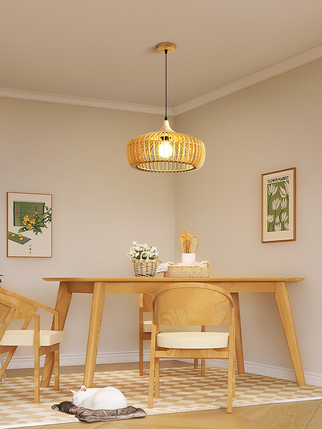 Vesva Bois Rétro Pendentif Lampe - Neutralighting