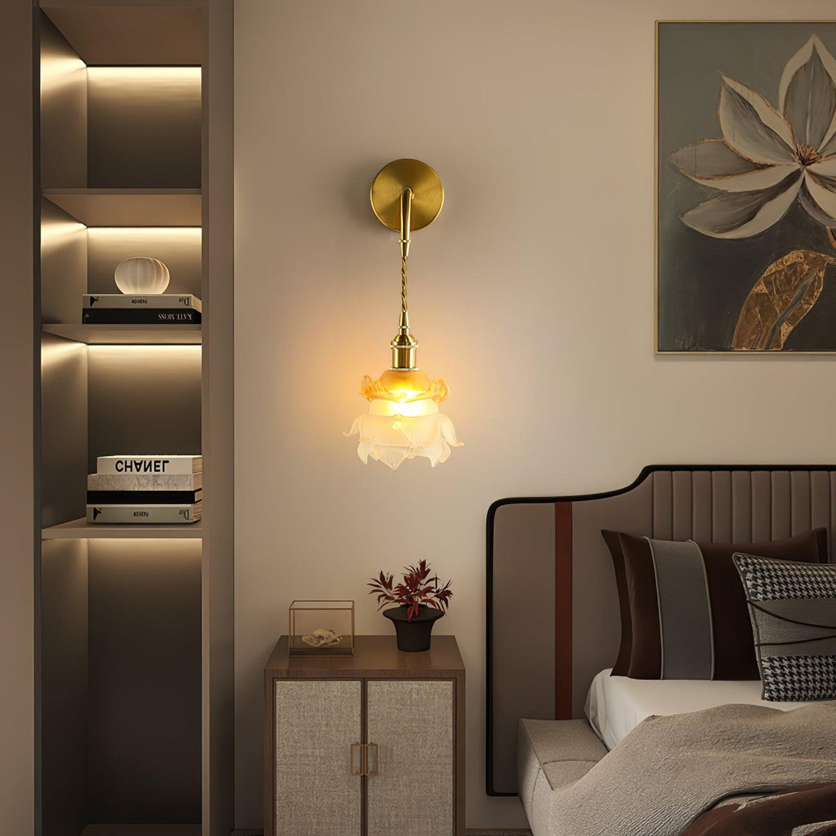 AmariraApplique Murale Laiton Verre Élégance Premium - Neutralighting