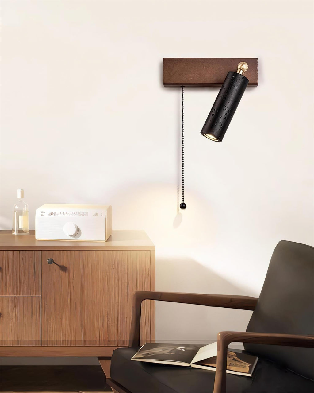 Ritta Lampe Murale Noire Travertin Projecteur - Neutralighting