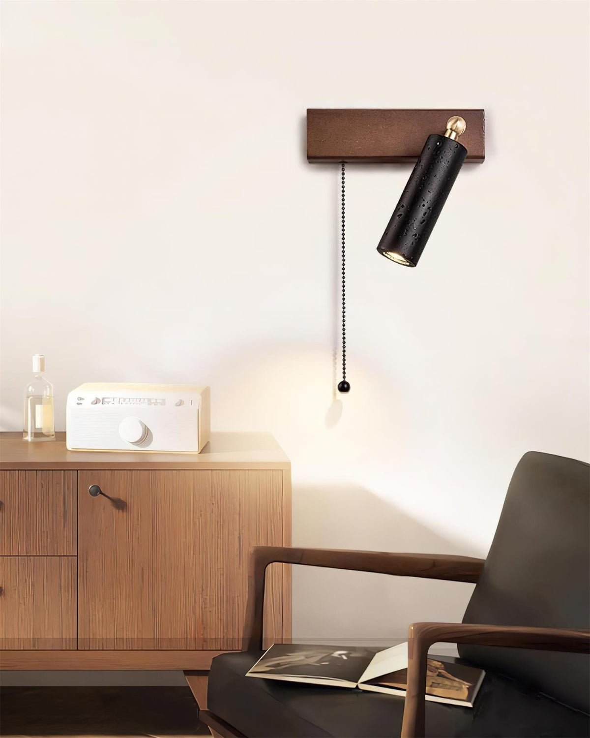 Ritta Lampe Murale Noire Travertin Projecteur - Neutralighting
