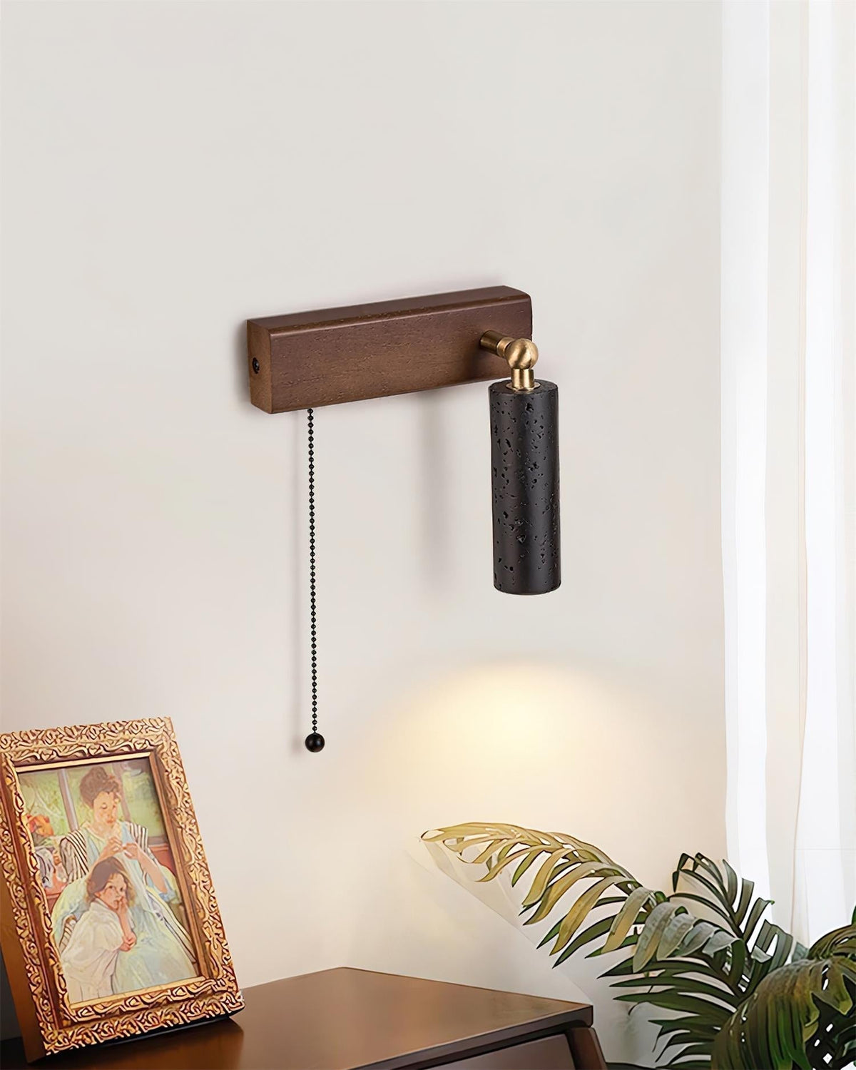 Ritta Lampe Murale Noire Travertin Projecteur - Neutralighting
