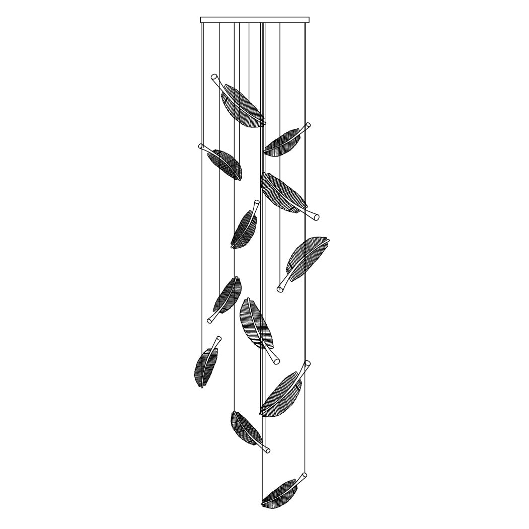 Lustra Chandelier Leaf Acrylic Gold Elegant Modern - Neutralighting