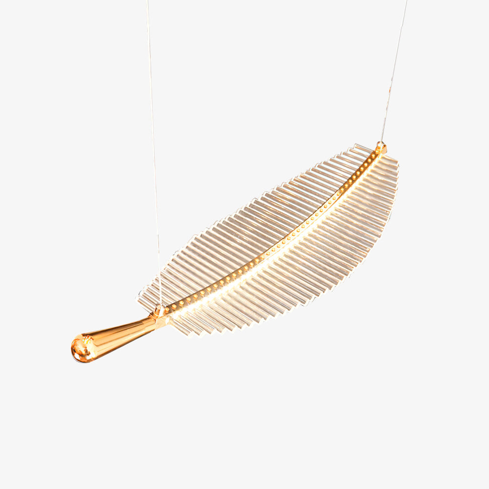 Lustra Chandelier Leaf Acrylic Gold Elegant Modern - Neutralighting