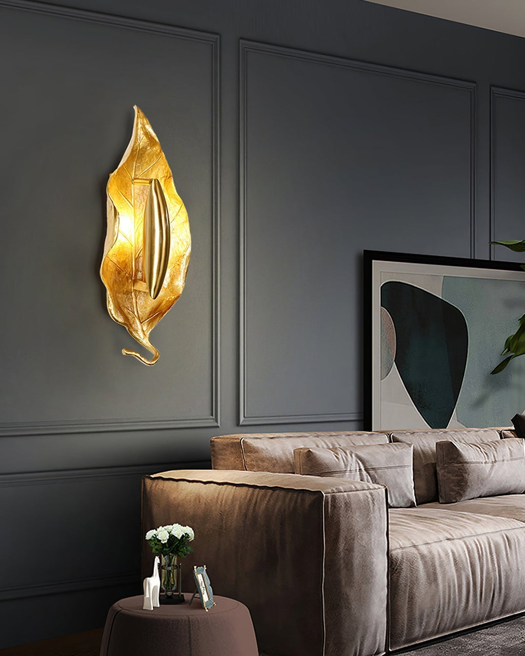 Evraee Applique Murale Art Nordique Feuille Laiton - Neutralighting