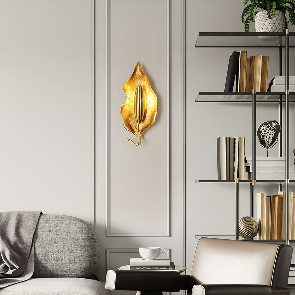 Evraee Applique Murale Art Nordique Feuille Laiton - Neutralighting