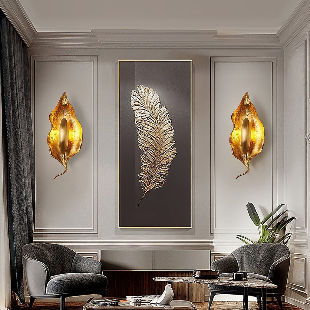 Evraee Applique Murale Art Nordique Feuille Laiton - Neutralighting