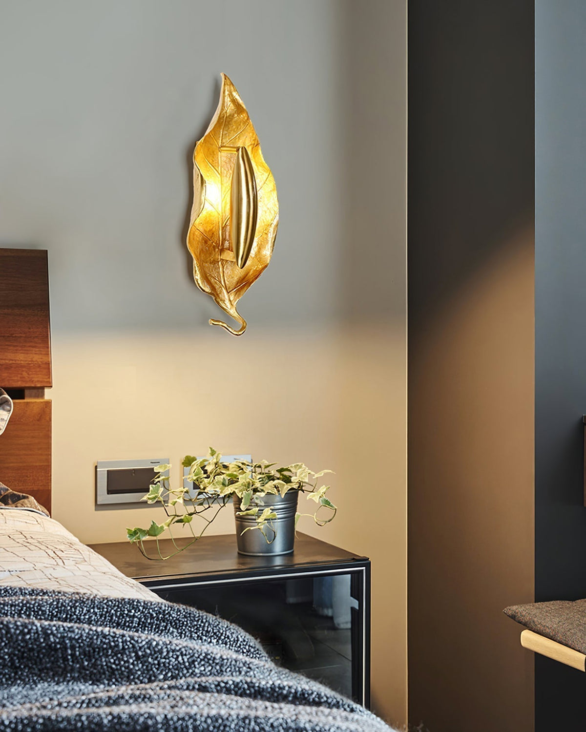 Evraee Applique Murale Art Nordique Feuille Laiton - Neutralighting