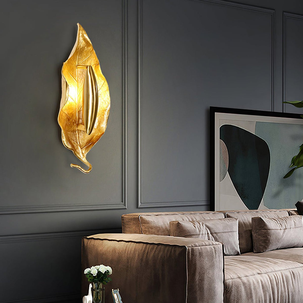 Evraee Applique Murale Art Nordique Feuille Laiton - Neutralighting