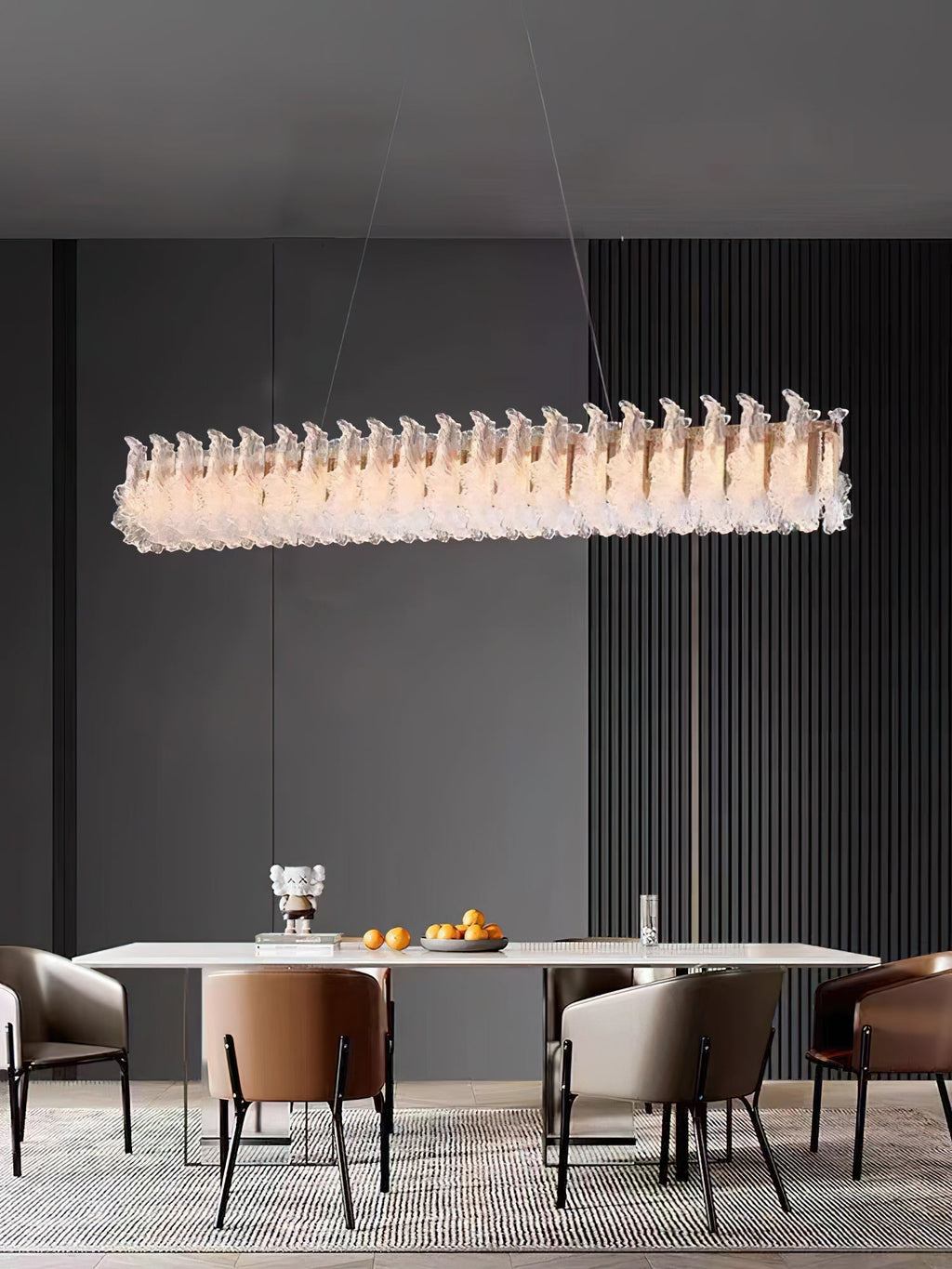 Chandelier en Verre et Acrylique de Luxe Ulcarir Feuille - Neutralighting