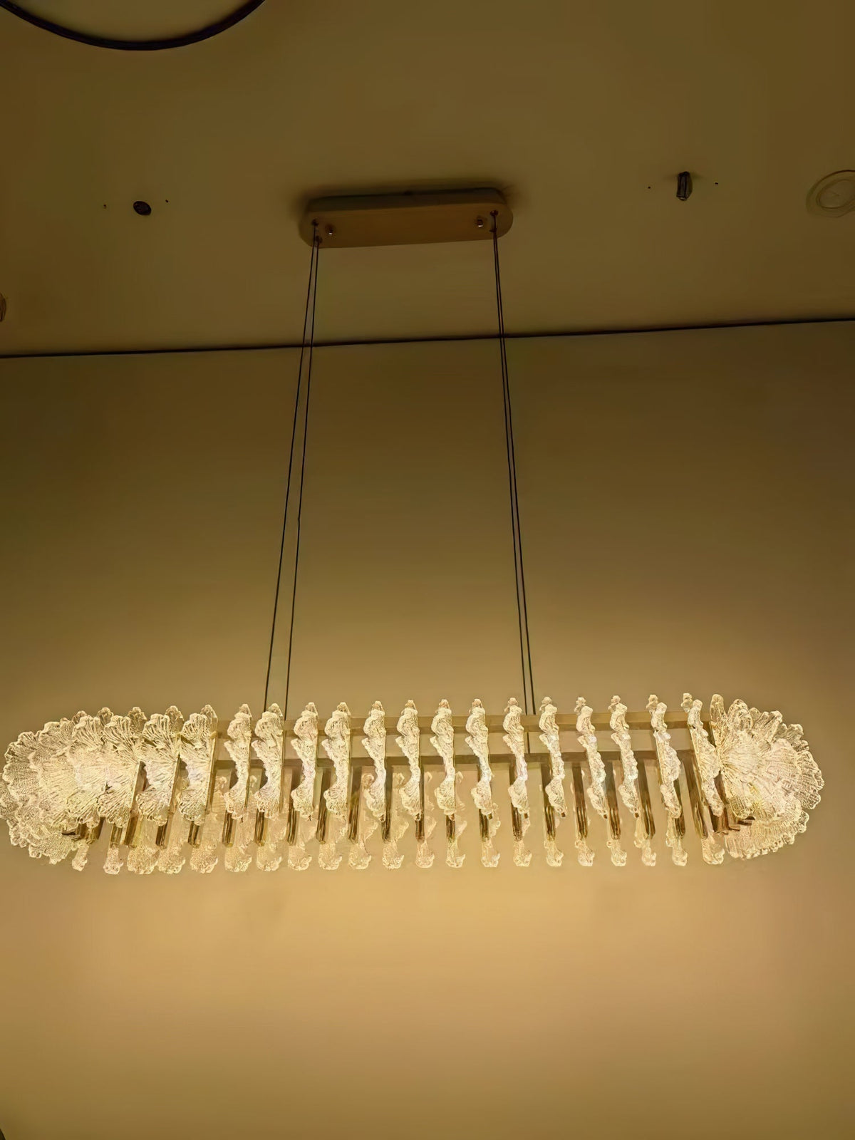 Chandelier en Verre et Acrylique de Luxe Ulcarir Feuille - Neutralighting