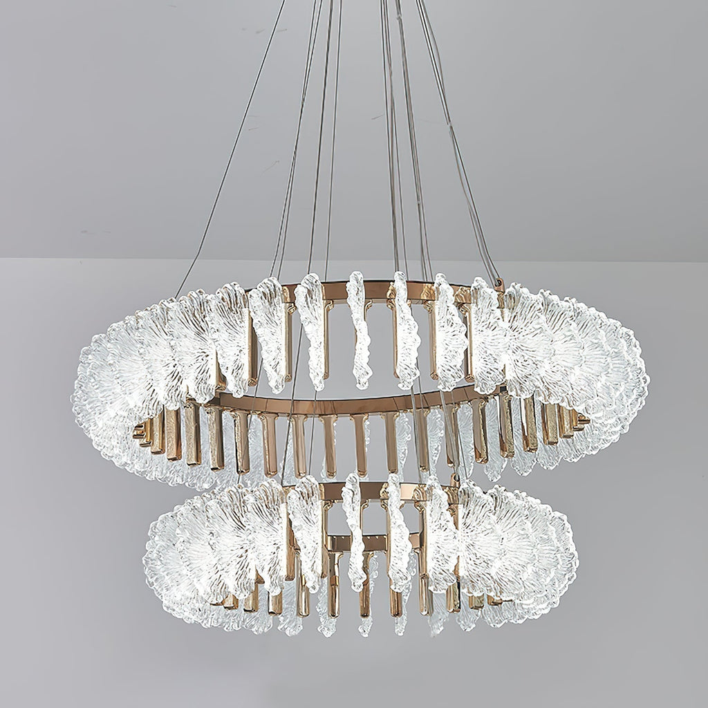 Chandelier en Verre et Acrylique de Luxe Ulcarir Feuille - Neutralighting