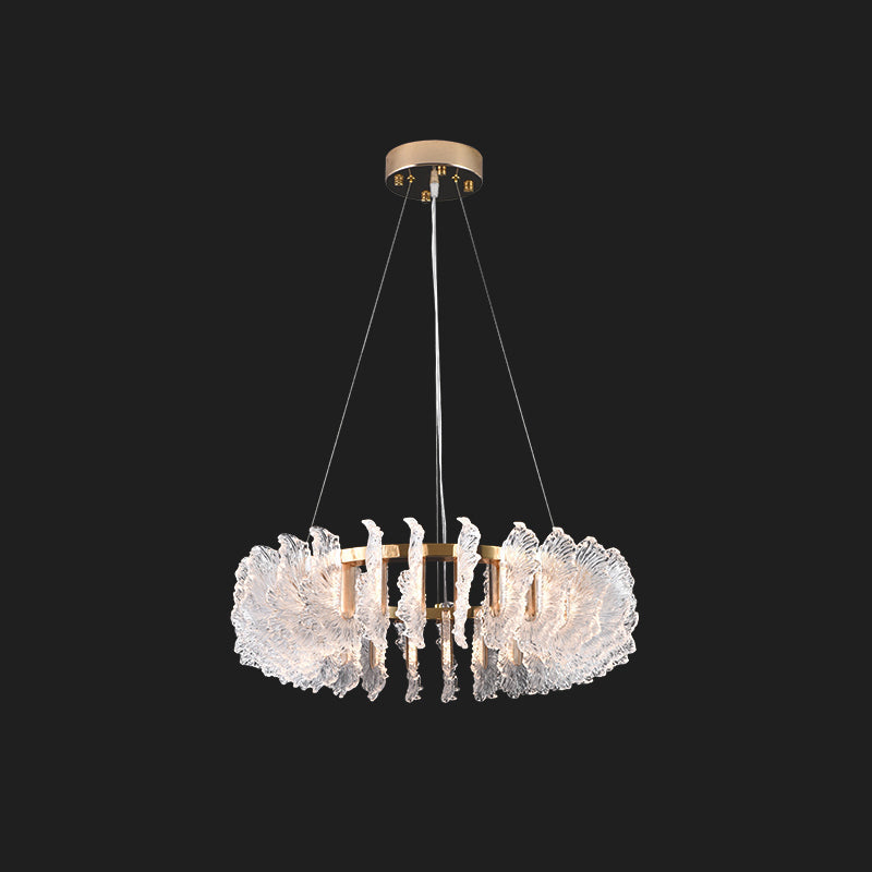Chandelier en Verre et Acrylique de Luxe Ulcarir Feuille - Neutralighting