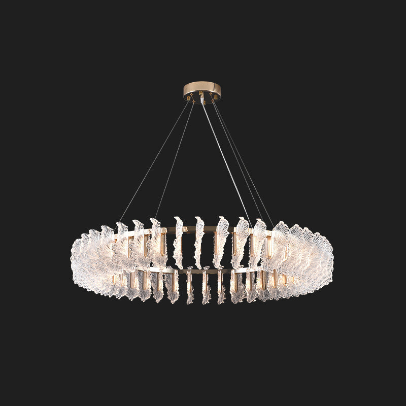 Chandelier en Verre et Acrylique de Luxe Ulcarir Feuille - Neutralighting