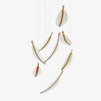 Lustra Chandelier Leaf Acrylic Gold Elegant Modern - Neutralighting