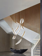 Lustra Chandelier Leaf Acrylic Gold Elegant Modern - Neutralighting
