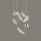 Lustra Chandelier Leaf Acrylic Gold Elegant Modern - Neutralighting