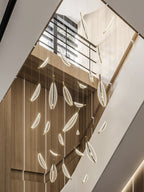 Lustra Chandelier Leaf Acrylic Gold Elegant Modern - Neutralighting