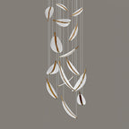 Lustra Chandelier Leaf Acrylic Gold Elegant Modern - Neutralighting