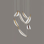 Lustra Chandelier Leaf Acrylic Gold Elegant Modern - Neutralighting