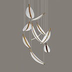 Lustra Chandelier Leaf Acrylic Gold Elegant Modern - Neutralighting