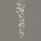 Lustra Chandelier Leaf Acrylic Gold Elegant Modern - Neutralighting