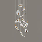 Lustra Chandelier Leaf Acrylic Gold Elegant Modern - Neutralighting