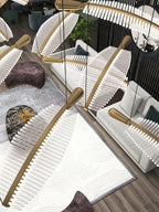 Lustra Chandelier Leaf Acrylic Gold Elegant Modern - Neutralighting