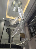Lustra Chandelier Leaf Acrylic Gold Elegant Modern - Neutralighting