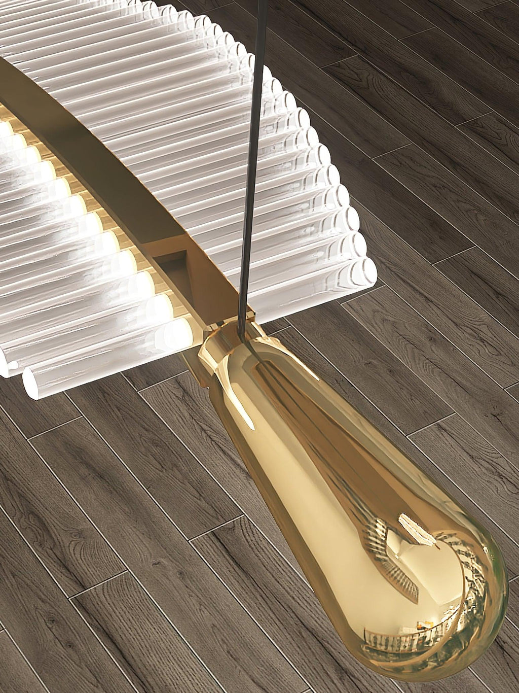 Lustra Chandelier Leaf Acrylic Gold Elegant Modern - Neutralighting