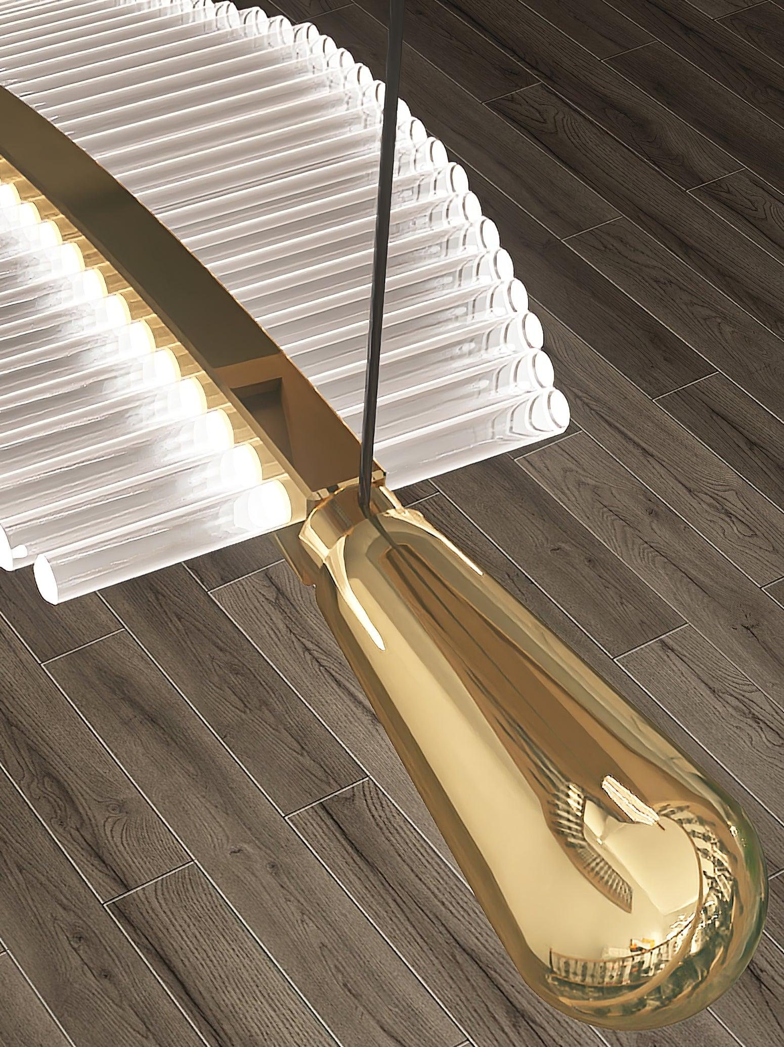 Lustra Chandelier Leaf Acrylic Gold Elegant Modern - Neutralighting