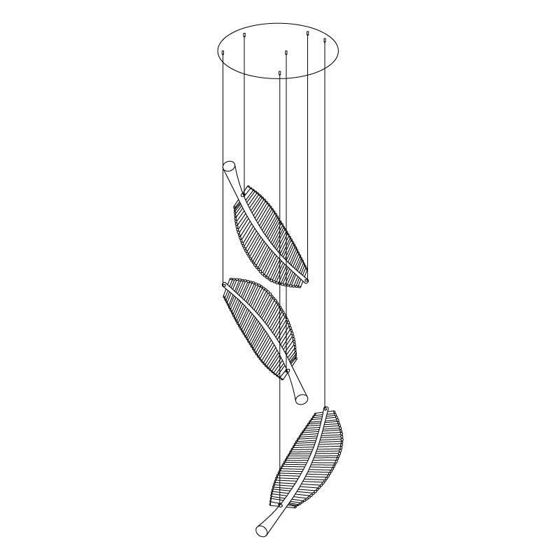 Lustra Chandelier Leaf Acrylic Gold Elegant Modern - Neutralighting