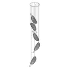 Lustra Chandelier Leaf Acrylic Gold Elegant Modern - Neutralighting