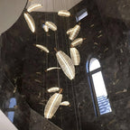 Lustra Chandelier Leaf Acrylic Gold Elegant Modern - Neutralighting