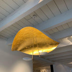 Lustra Suspension Lampe Abat-jour Courbé Noir et Or - Neutralighting