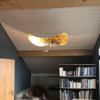 Lustra Suspension Lampe Abat-jour Courbé Noir et Or - Neutralighting