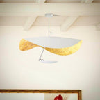 Lustra Suspension Lampe Abat-jour Courbé Noir et Or - Neutralighting