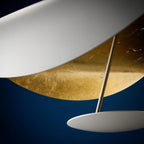 Lustra Suspension Lampe Abat-jour Courbé Noir et Or - Neutralighting