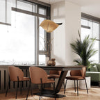 Lustra Suspension Lampe Abat-jour Courbé Noir et Or - Neutralighting