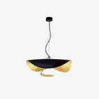 Lustra Suspension Lampe Abat-jour Courbé Noir et Or - Neutralighting
