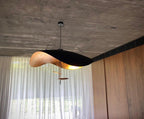Lustra Suspension Lampe Abat-jour Courbé Noir et Or - Neutralighting