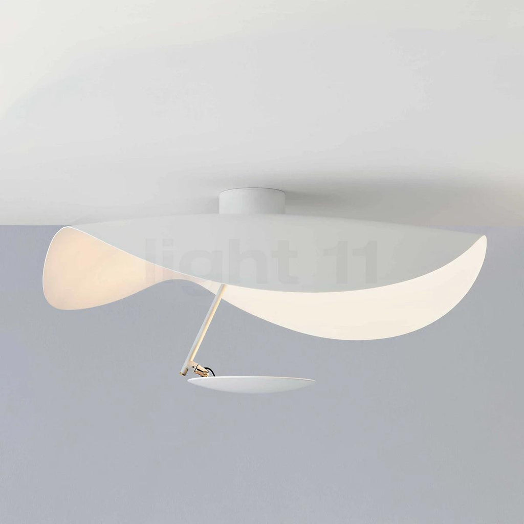 Solara Plafonnier Abat-jour Courbé et Intérieur Doré - Neutralighting