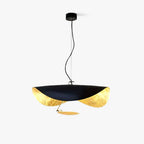 Lustra Suspension Lampe Abat-jour Courbé Noir et Or - Neutralighting