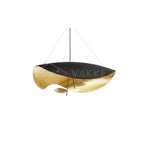 Lustra Suspension Lampe Abat-jour Courbé Noir et Or - Neutralighting