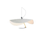 Lustra Suspension Lampe Abat-jour Courbé Noir et Or - Neutralighting