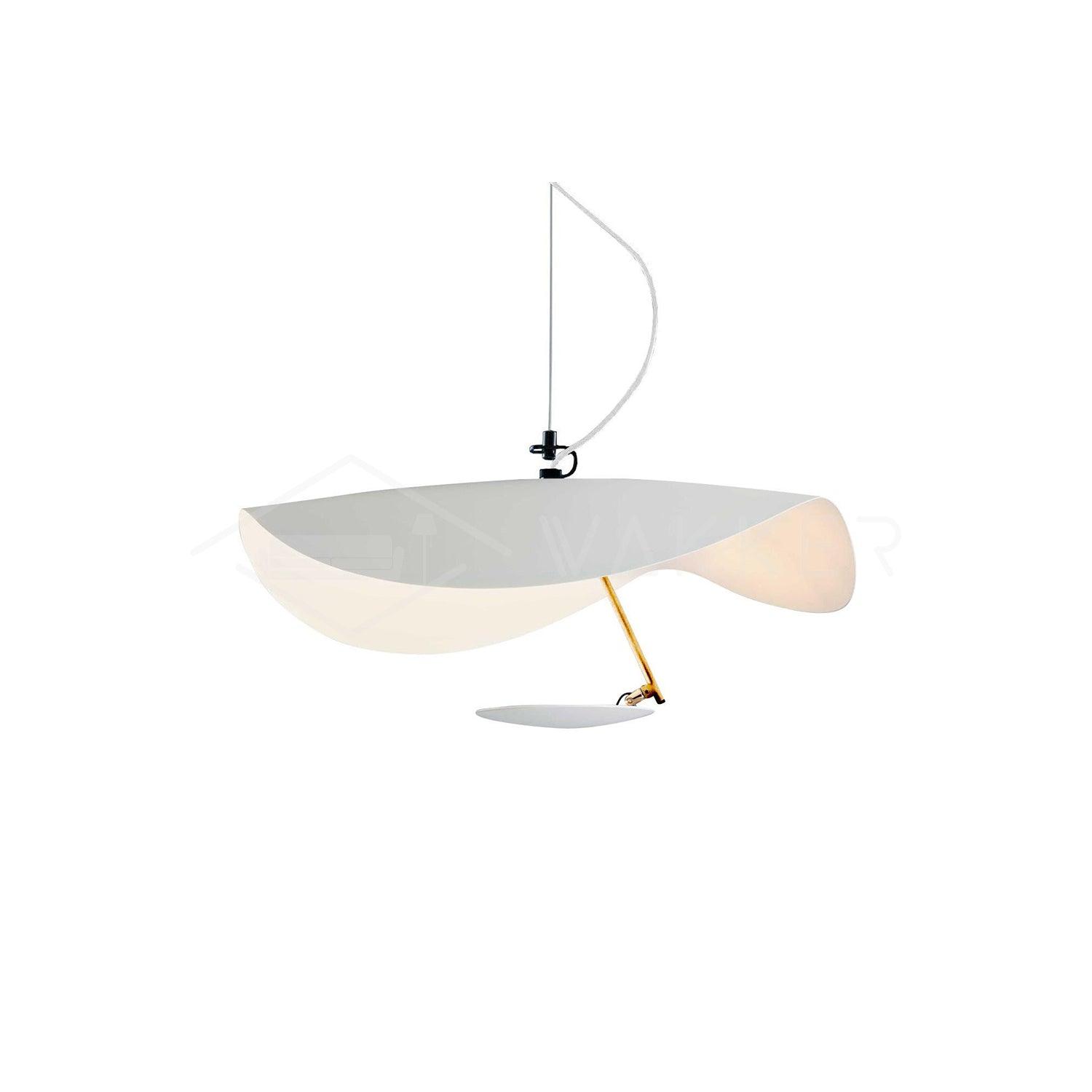 Lustra Suspension Lampe Abat-jour Courbé Noir et Or - Neutralighting
