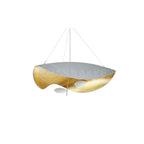 Lustra Suspension Lampe Abat-jour Courbé Noir et Or - Neutralighting