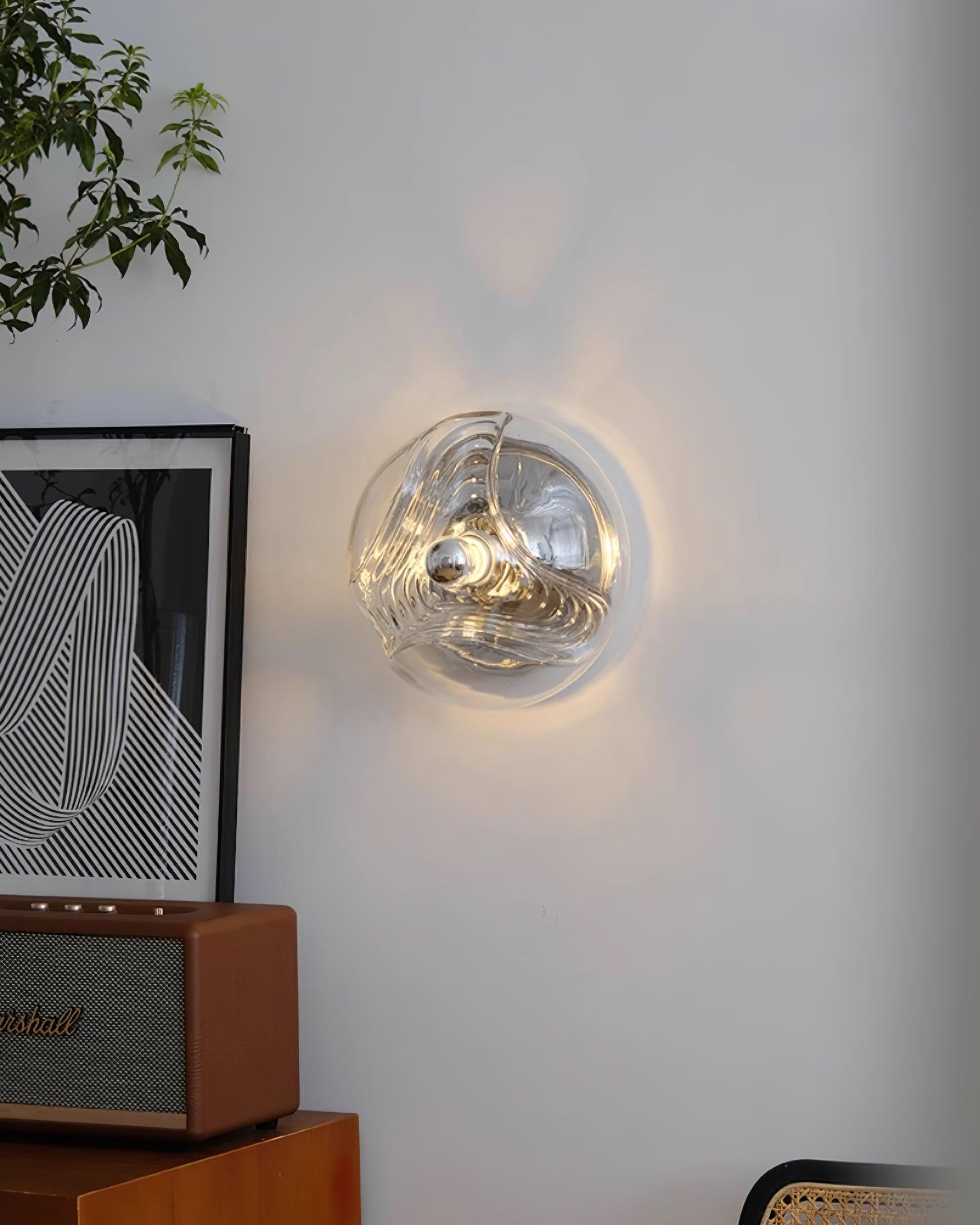 Applique Murale Tourbillon Texture Clair Ambre Gris Fumé Moderne - Neutralighting