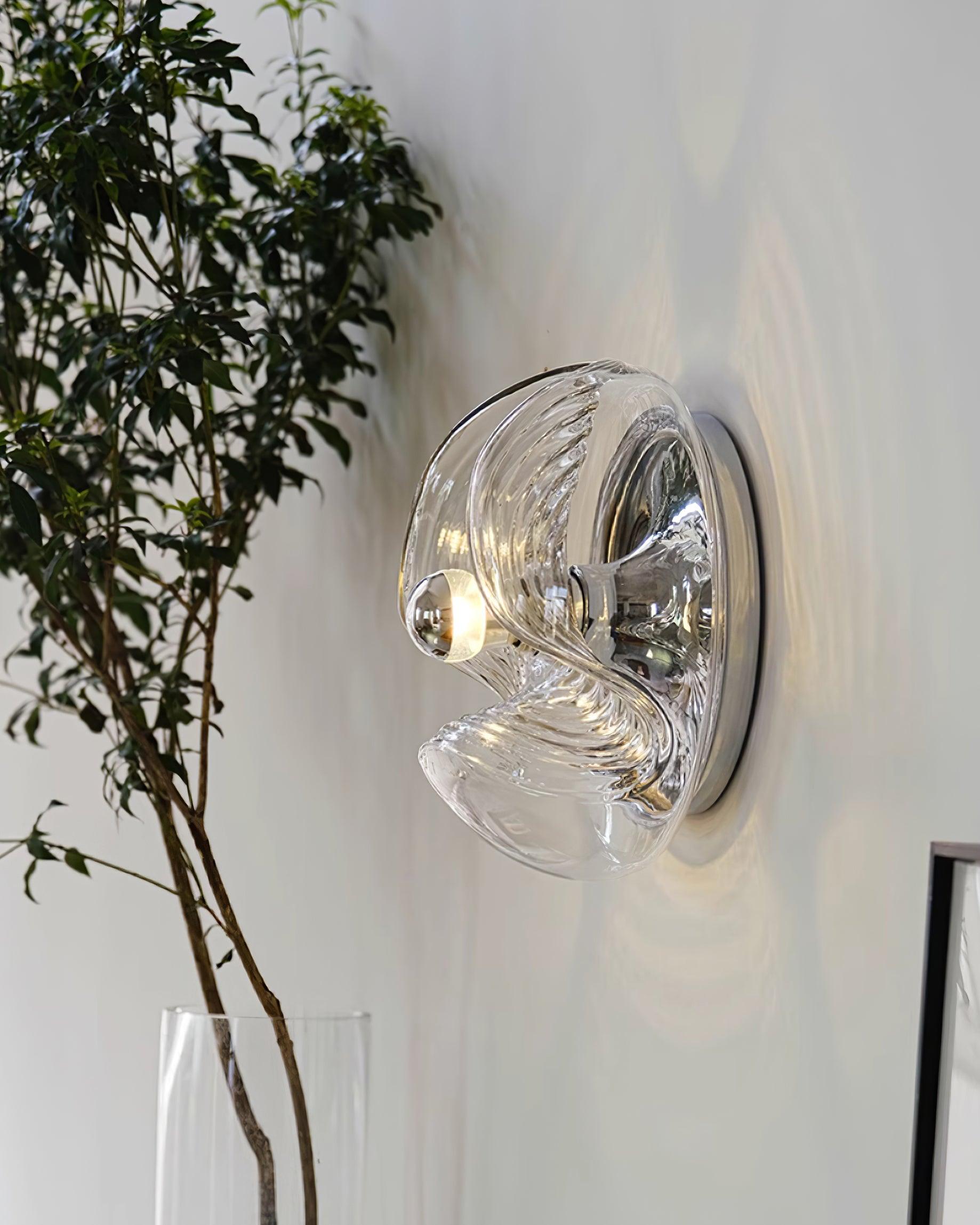 Applique Murale Tourbillon Texture Clair Ambre Gris Fumé Moderne - Neutralighting