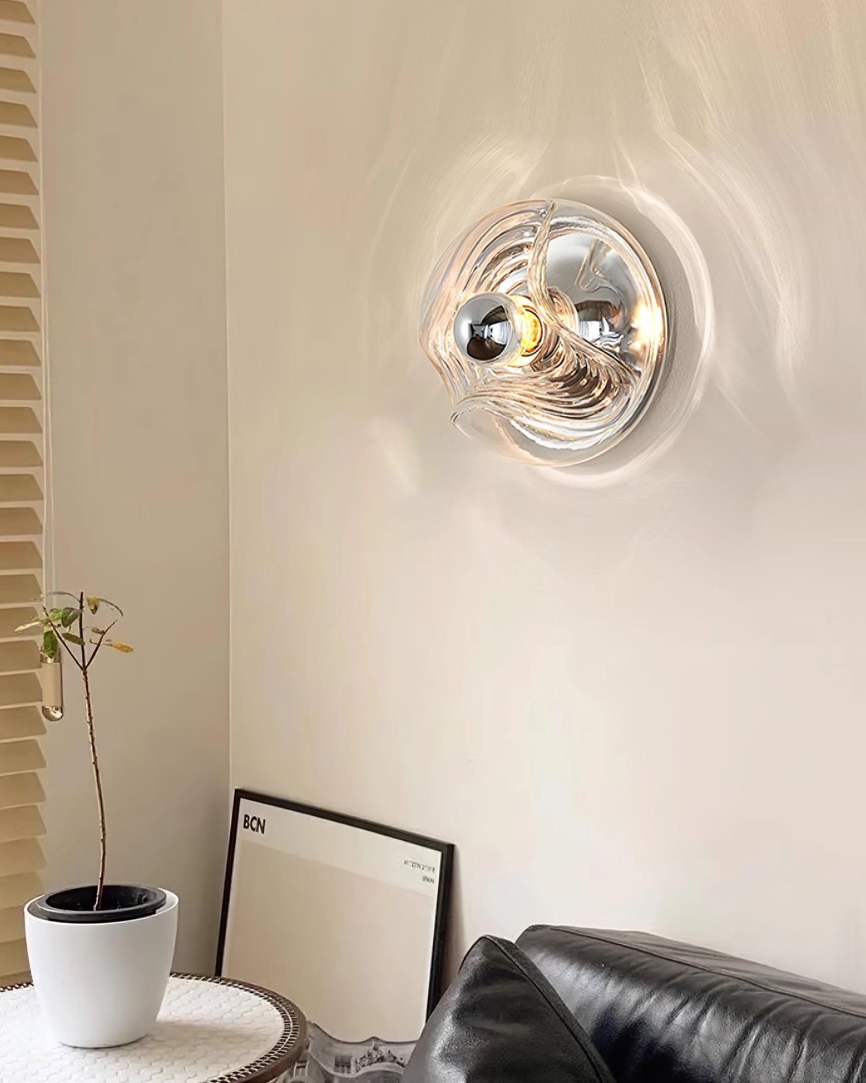 Applique Murale Tourbillon Texture Clair Ambre Gris Fumé Moderne - Neutralighting